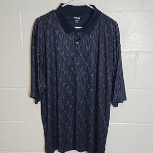 Ping Men's Navy & Tan Patterned Polo Shirt